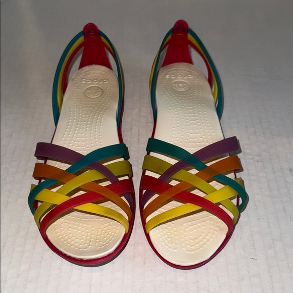 Crocs Multi Color Strappy Flats - Picture 9 of 13
